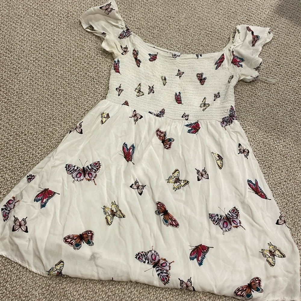 White butterfly little dress